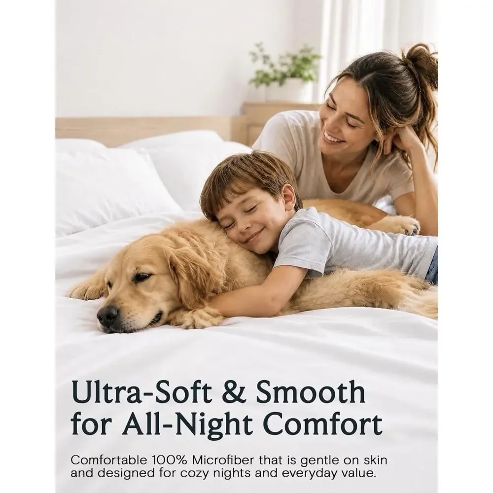 King Size Sheets Set, Cooling & Soft Deep Pocket Bed Sheets, 4PC